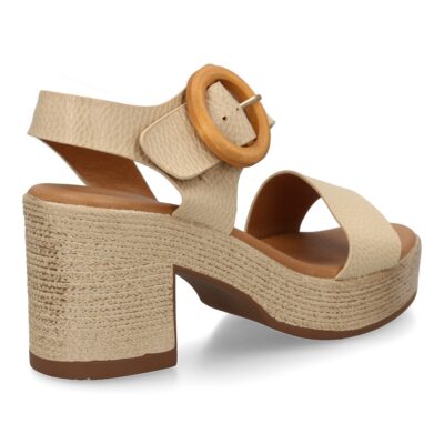 Sandalia de tacon para mujer diseño moderno elegante y comodo con tiras cruzadas en el talon. - Imagen 4