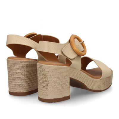 Sandalia de tacon para mujer diseño moderno elegante y comodo con tiras cruzadas en el talon. - Imagen 5