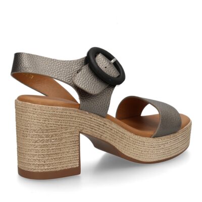 Sandalia de tacon para mujer diseño moderno elegante y comodo con tiras cruzadas en el talon. - Imagen 4