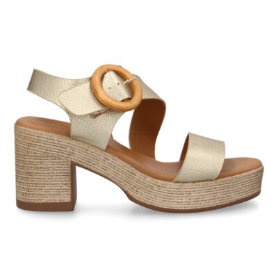 Sandalia de tacon para mujer diseño moderno elegante y comodo con tiras cruzadas en el talon. - Imagen 2