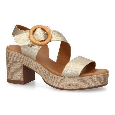 Sandalia de tacon para mujer diseño moderno elegante y comodo con tiras cruzadas en el talon. - Imagen 3