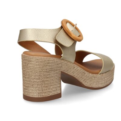 Sandalia de tacon para mujer diseño moderno elegante y comodo con tiras cruzadas en el talon. - Imagen 4