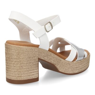 Sandalia de tacon para mujer diseño moderno elegante y comodo con tiras cruzadas en la pala - Imagen 4
