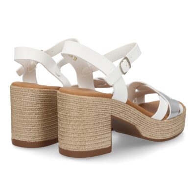Sandalia de tacon para mujer diseño moderno elegante y comodo con tiras cruzadas en la pala - Imagen 5