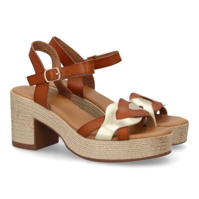 Sandalia de tacon para mujer diseño moderno elegante y comodo con tiras cruzadas en la pala