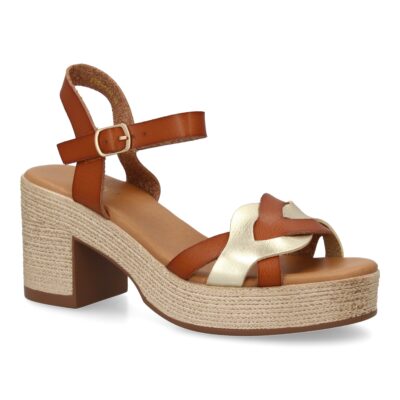 Sandalia de tacon para mujer diseño moderno elegante y comodo con tiras cruzadas en la pala - Imagen 4