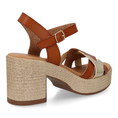 Sandalia de tacon para mujer diseño moderno elegante y comodo con tiras cruzadas en la pala - Imagen 5