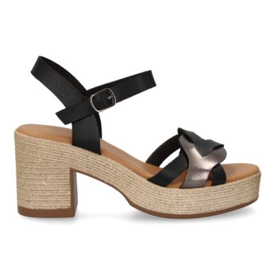 Sandalia de tacon para mujer diseño moderno elegante y comodo con tiras cruzadas en la pala - Imagen 2