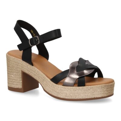 Sandalia de tacon para mujer diseño moderno elegante y comodo con tiras cruzadas en la pala - Imagen 3