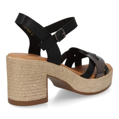 Sandalia de tacon para mujer diseño moderno elegante y comodo con tiras cruzadas en la pala - Imagen 4