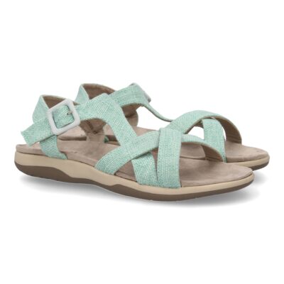 Sandalias planas de mujer diseño moderno, comodas con cierre de velcro y con tiras cruzadas