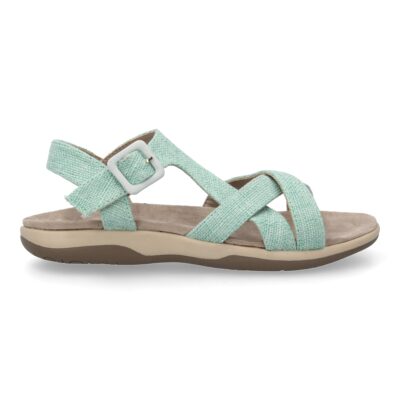 Sandalias planas de mujer diseño moderno, comodas con cierre de velcro y con tiras cruzadas - Imagen 2