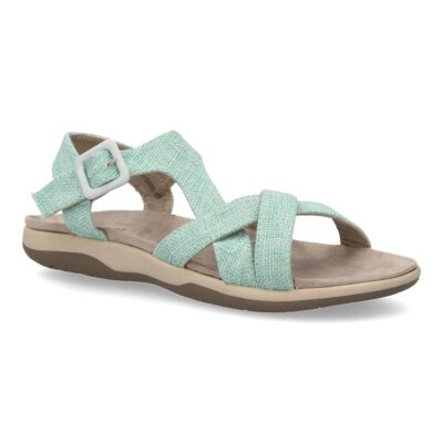 Sandalias planas de mujer diseño moderno, comodas con cierre de velcro y con tiras cruzadas - Imagen 3