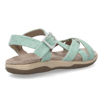 Sandalias planas de mujer diseño moderno, comodas con cierre de velcro y con tiras cruzadas - Imagen 4