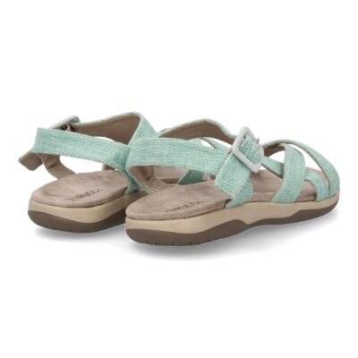 Sandalias planas de mujer diseño moderno, comodas con cierre de velcro y con tiras cruzadas - Imagen 5
