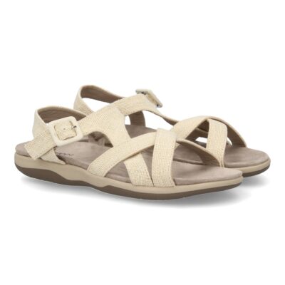 Sandalias planas de mujer diseño moderno, comodas con cierre de velcro y con tiras cruzadas