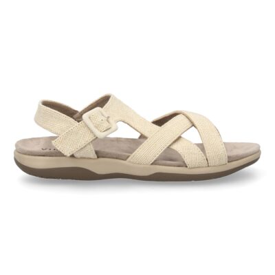 Sandalias planas de mujer diseño moderno, comodas con cierre de velcro y con tiras cruzadas - Imagen 2