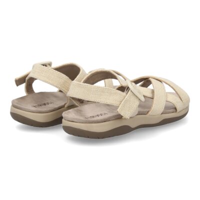 Sandalias planas de mujer diseño moderno, comodas con cierre de velcro y con tiras cruzadas - Imagen 5