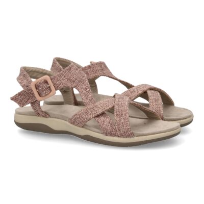 Sandalias planas de mujer diseño moderno, comodas con cierre de velcro y con tiras cruzadas