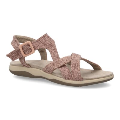 Sandalias planas de mujer diseño moderno, comodas con cierre de velcro y con tiras cruzadas - Imagen 4