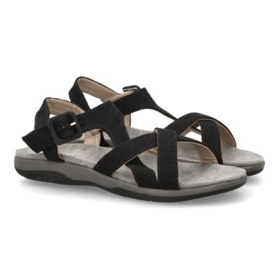 Sandalias planas de mujer diseño moderno, comodas con cierre de velcro y con tiras cruzadas