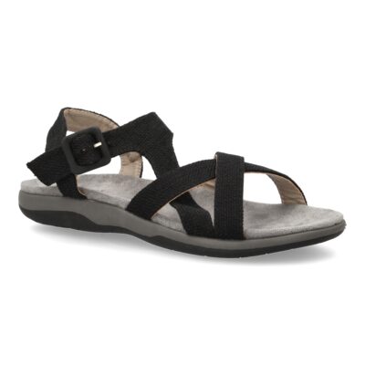 Sandalias planas de mujer diseño moderno, comodas con cierre de velcro y con tiras cruzadas - Imagen 3