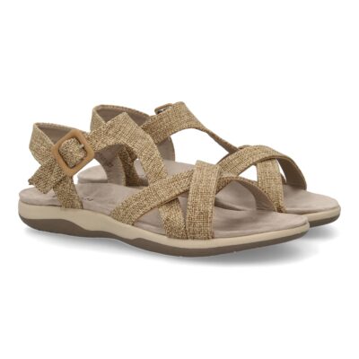 Sandalias planas de mujer diseño moderno, comodas con cierre de velcro y con tiras cruzadas