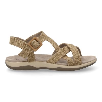 Sandalias planas de mujer diseño moderno, comodas con cierre de velcro y con tiras cruzadas - Imagen 2