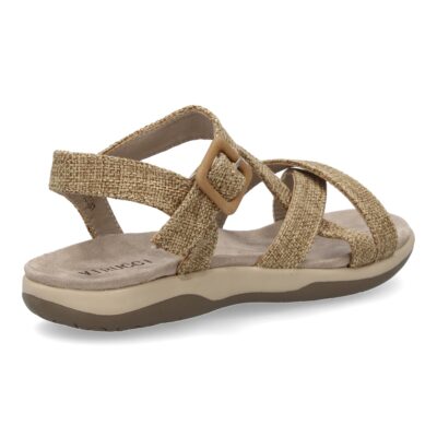 Sandalias planas de mujer diseño moderno, comodas con cierre de velcro y con tiras cruzadas - Imagen 4