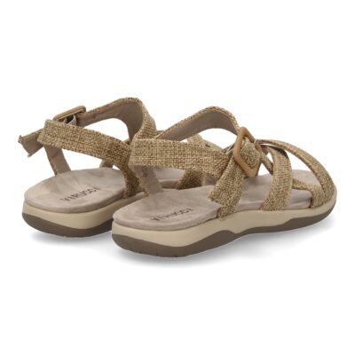 Sandalias planas de mujer diseño moderno, comodas con cierre de velcro y con tiras cruzadas - Imagen 5