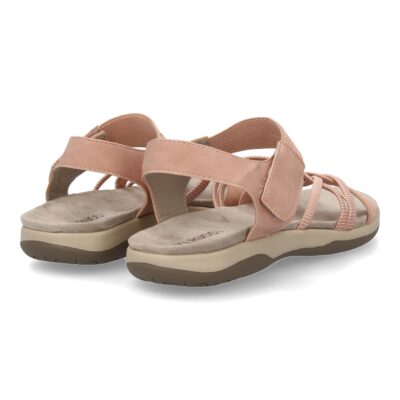 Sandalias planas de mujer diseño moderno, comodas con cierre de velcro y con tiras elasticas cruzadas - Imagen 5