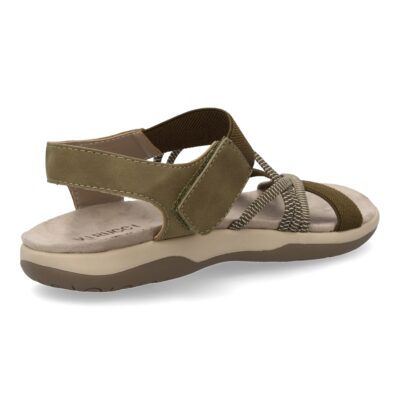 Sandalias planas de mujer diseño moderno, comodas con cierre de velcro y con tiras elasticas cruzadas - Imagen 5