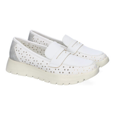 Mocasin Plano de Mujer, Comodo y Ligero, Diseño Calado, Suela Dentada y Adorno en la Pala