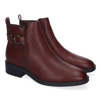 Botines de Tacón Campero para Mujer, Comodos y Eleganes, Adorno Metalico