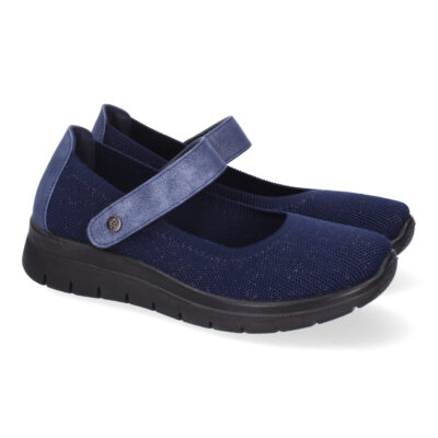 Zapatilla Plana Comoda para Mujer, Material Elastico, Cierre de Velcro