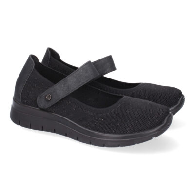 Zapatilla Plana Comoda para Mujer, Material Elastico, Cierre de Velcro