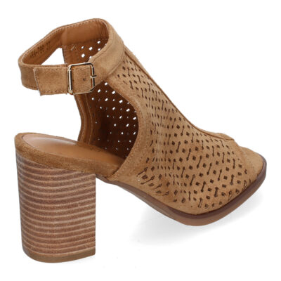 Sandalia de Tacon para Mujer, con Calados y Detalles de Costura, Punta y Talon Abiertos - Imagen 4