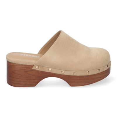 Zueco de Tacón para mujer, cómodo, Diseño imitación Madera - Imagen 2