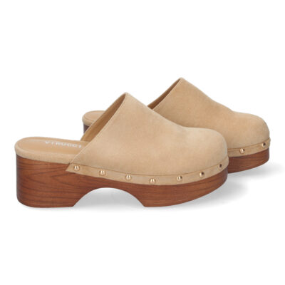 Zueco de Tacón para mujer, cómodo, Diseño imitación Madera - Imagen 5