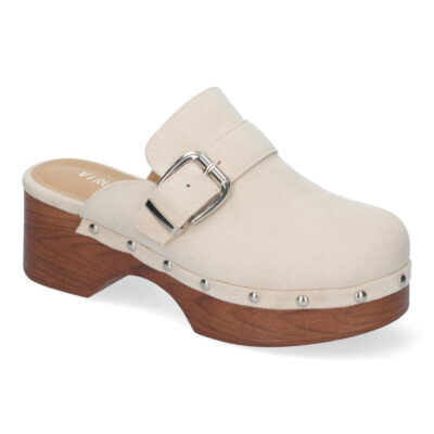 Zueco de Tacón para mujer, cómodo, Diseño imitación Madera - Imagen 3