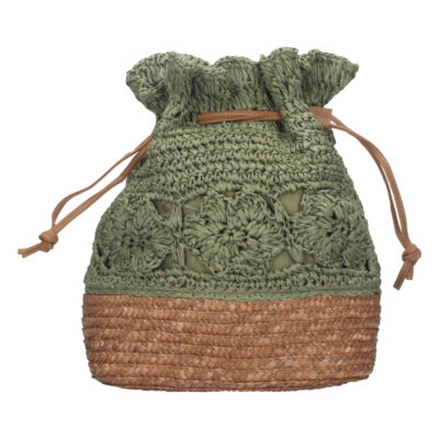 Mochila de Rafía con Cierre de Tiras