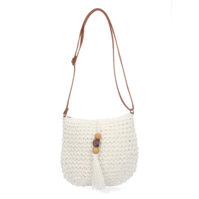 Bolso de Hombro Rafia y Cremallera