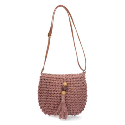 Bolso de Hombro Rafia y Cremallera