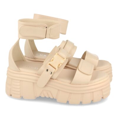 Sandalia de Plataforma con Velcro