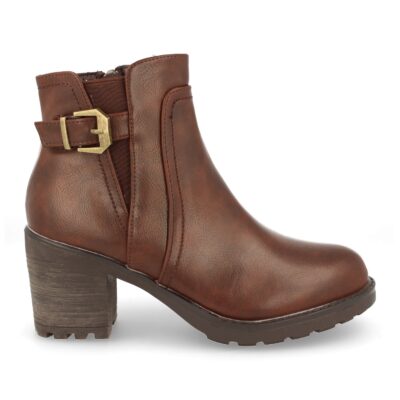 Botin de tacon con cremallera
