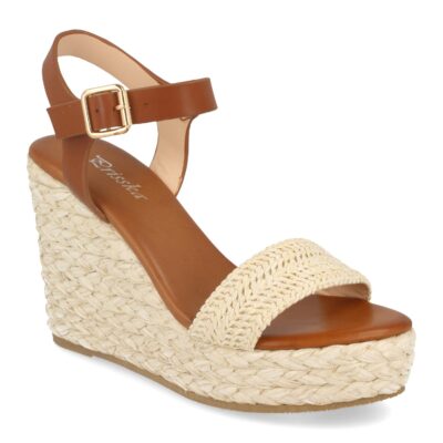 Sandalia de Cuña con Rafia Estilo Ankle Strap - Imagen 2