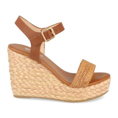 Sandalia de Cuña con Rafia Estilo Ankle Strap
