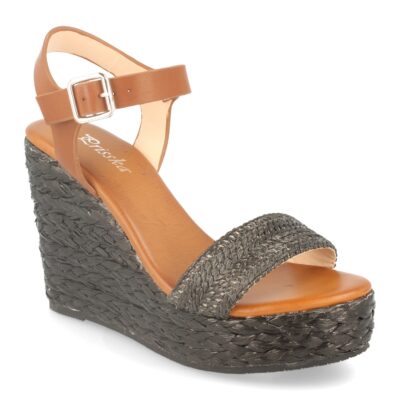 Sandalia de Cuña con Rafia Estilo Ankle Strap - Imagen 2