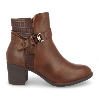 Botin de tacon con cremallera