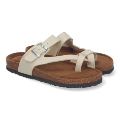 Sandalia Plana para Mujer, con Planta Bio, Cómoda, Estilo Esclava